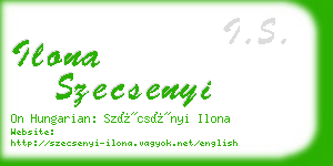 ilona szecsenyi business card